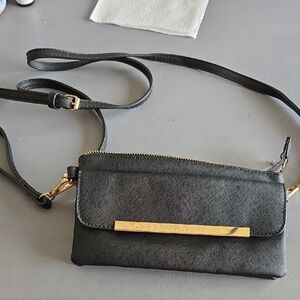 Source Unknown Black Clutch with Gold Accent
